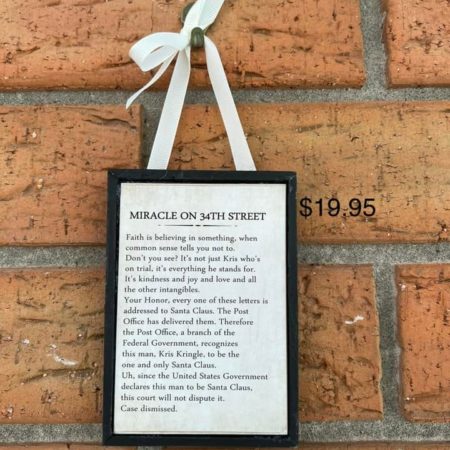 MIRACLE ON 34TH STREET SIGN ORNAMENT