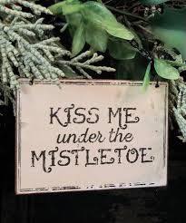 KISS ME UNDER THE MISTLETOE METAL ORNAMENT