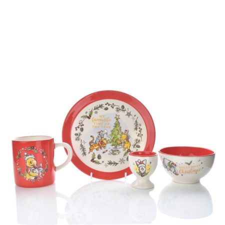 WINNIE THE POOH CHRISTMAS: CERAMIC 4PC DINNER SET