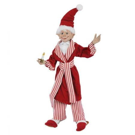 Red White Bedtime Reve Christmas Elf - 42.5cm
