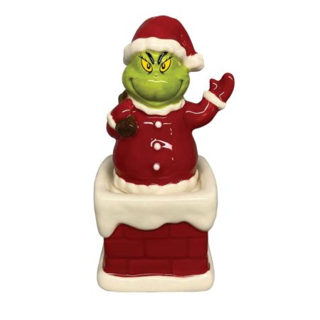 Santa Grinch in Chimney Salt & Pepper (S/2)