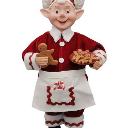 30CM STANDING ELF GINGERBREAD COOK