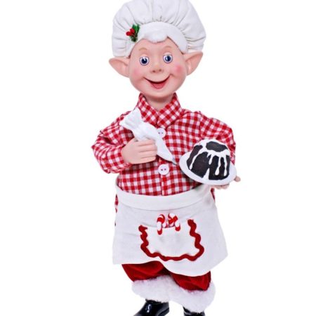 30cm Standing Elf Chef Pudding