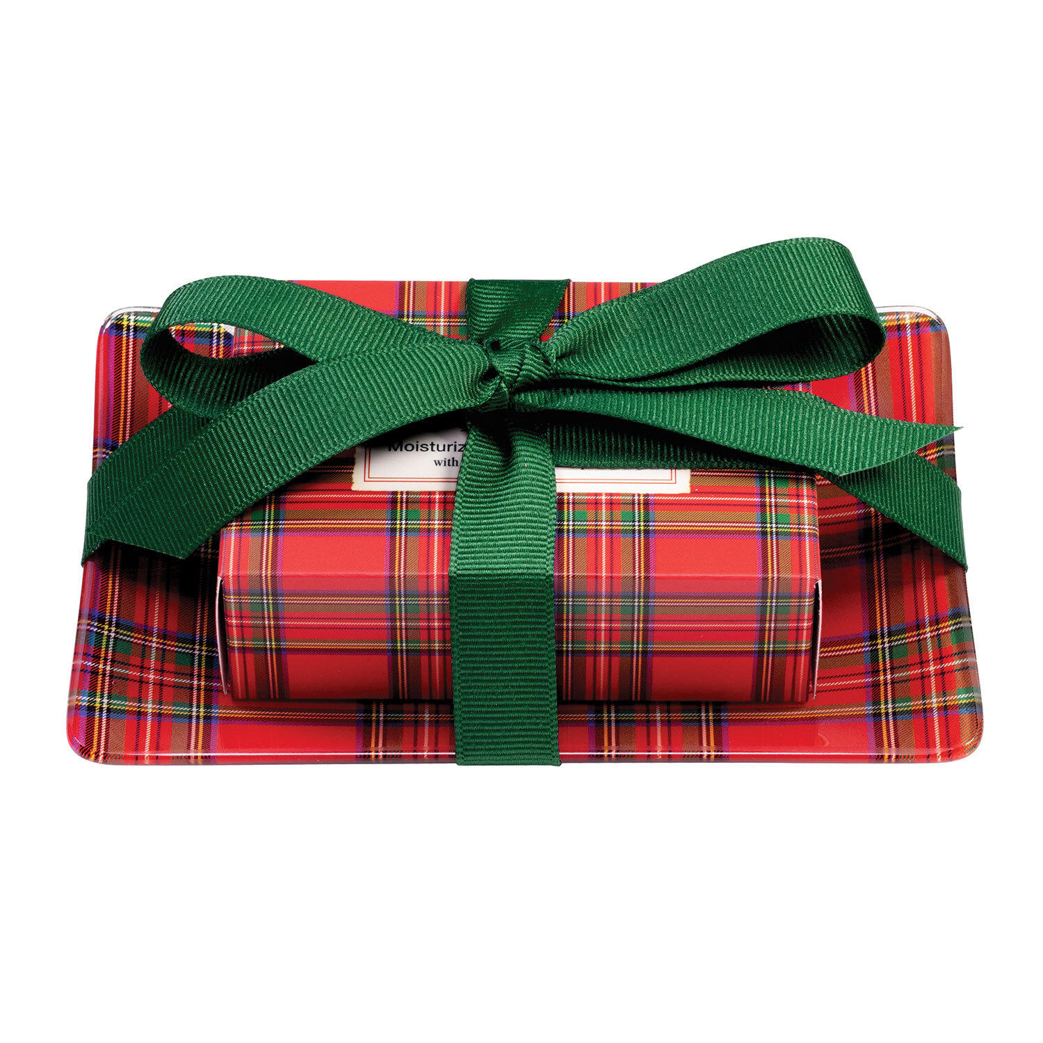 GLASS SOAP DISH SET TARTAN MICHEL DESIGN WORKS