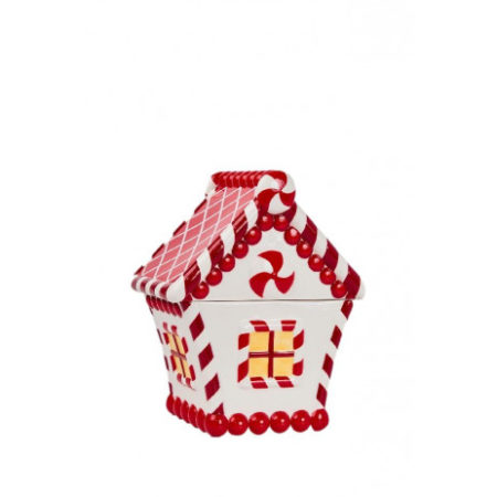RED WHITE CANDY HOUSE JAR