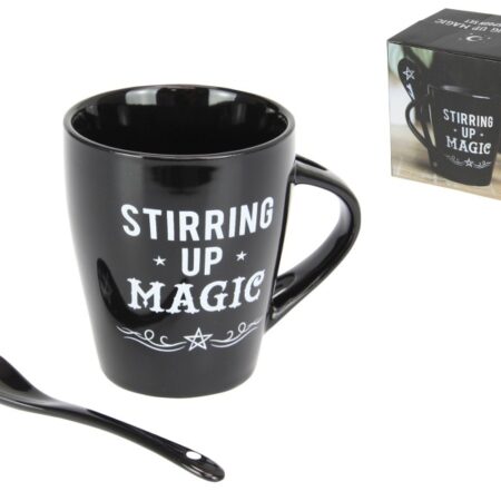 Witches Stirring Up Magic Mug and Spoon Set with Spoon Holder (Gift Box)
