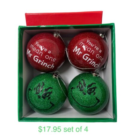 Red/green baubles 4 pack
