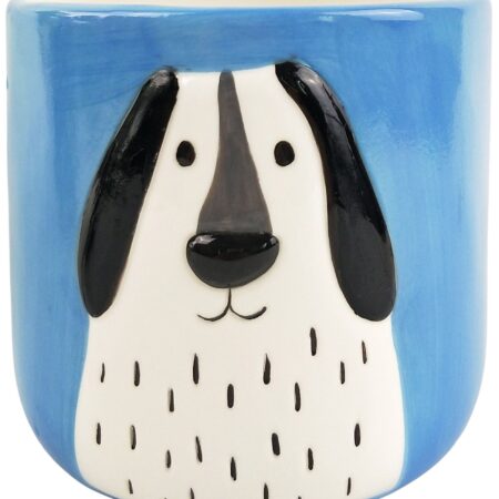 Cute Dog Planter Light Blue Med