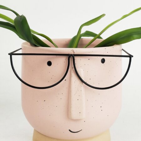 Blake with Glasses Short Planter Pink