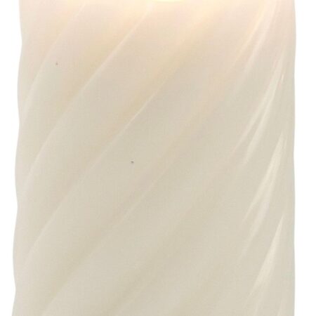 Swirl Chunky Pillar LED Candle Cream