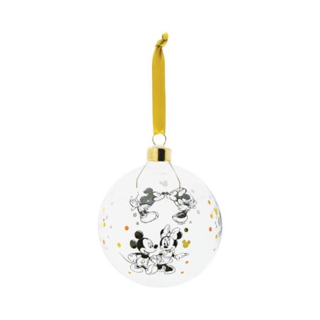Enchanting Disney - 10cm/4" Mickey & Minnie Glass Bauble