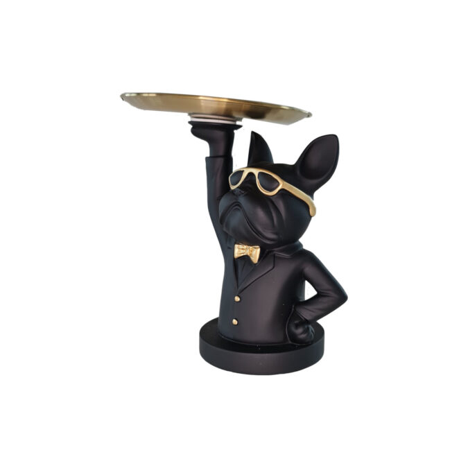 Bulldog Tray Round, Black