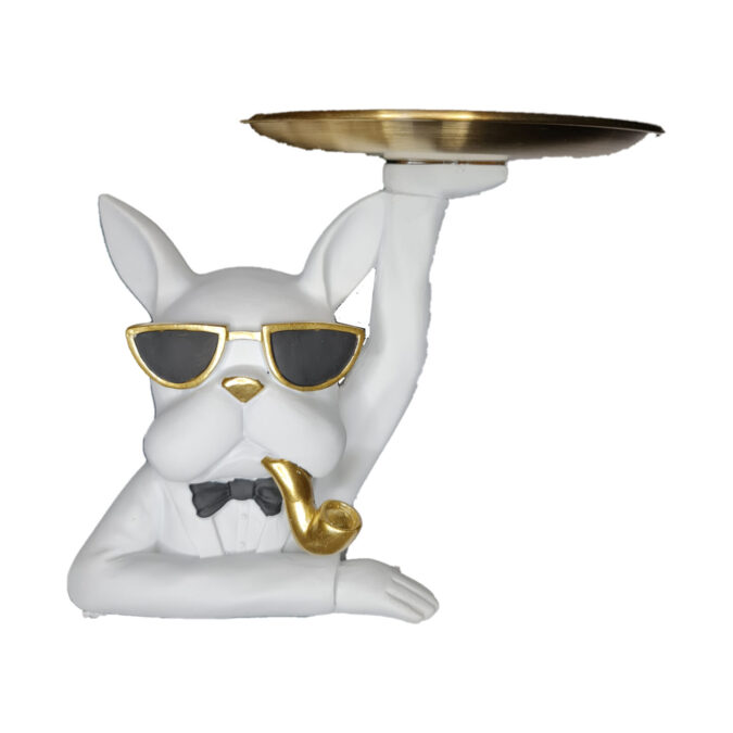 Bulldog w/Pipe Tray, White
