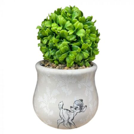 DISNEY HOME: FOREST FRIENDS BAMBI CERAMIC PLANTER WITH FAUX PLANT