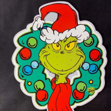 Dr Seuss Grinch Wreath Acrylic Indoor Sign 40cm