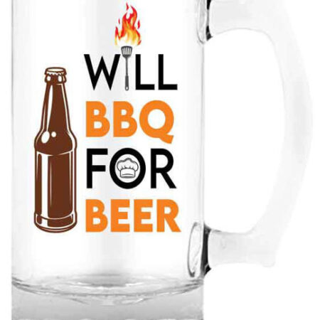 WILL BBQ FOR BEER - BEER STEIN