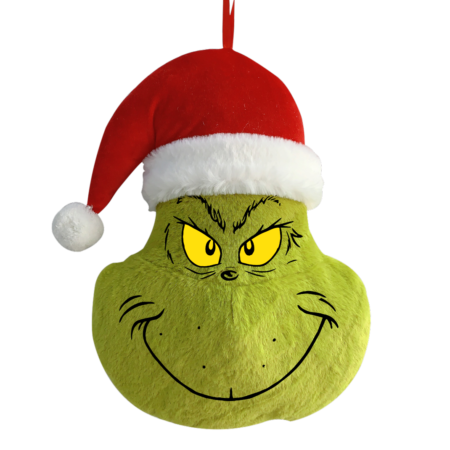 Wall hanging face green pillow