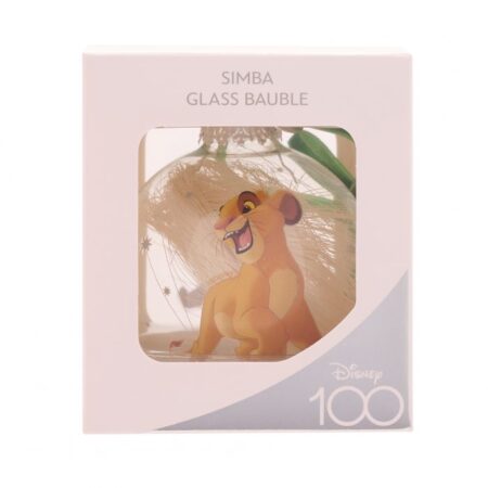 DISNEY 100 CHRISTMAS GLASS BAUBLE SIMBA