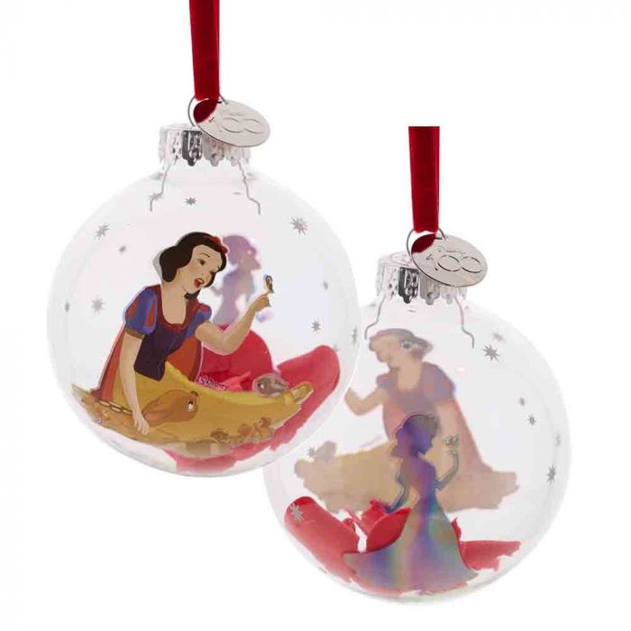 DISNEY 100 CHRISTMAS GLASS BAUBLE SNOW WHITE - Image 2