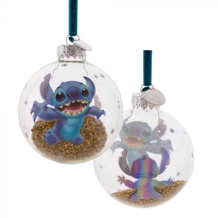 DISNEY 100 CHRISTMAS GLASS BAUBLE STITCH - Image 2