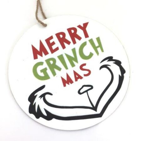 WHITE MERRY GRINCHMAS HANGING