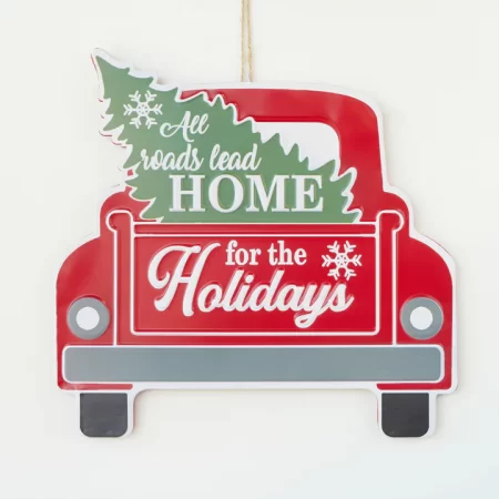 HOME FOR HOLIDAYS CAR SIGN METAL 38CM