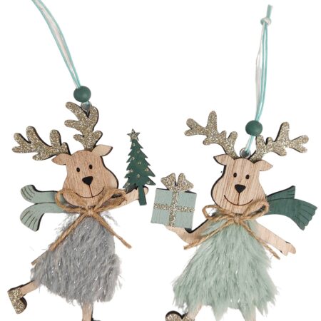 Reindeer Holding Tree & Present Hanging