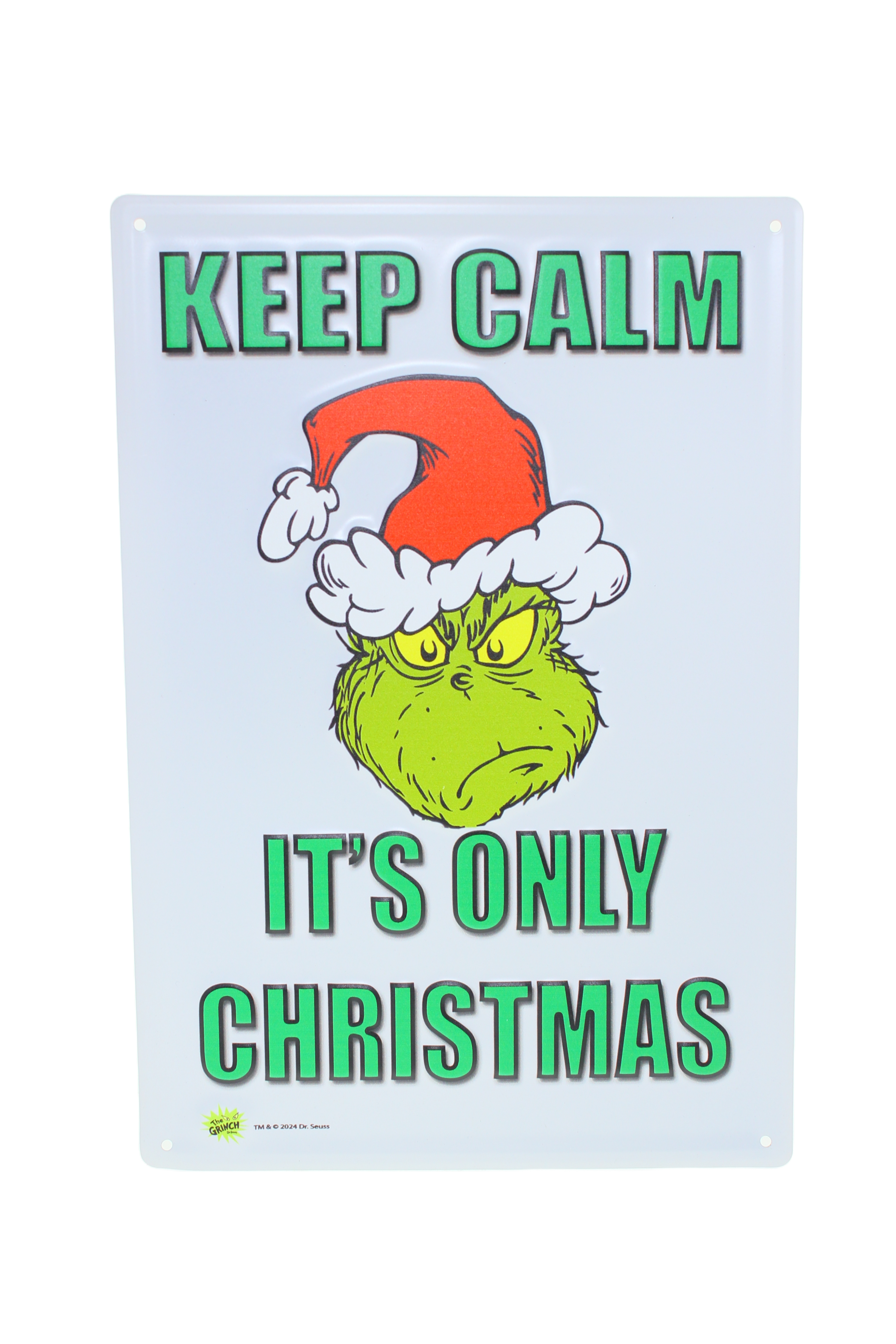 Keep Calm Grinch Metal Sign 35cm
