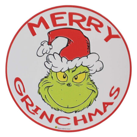 ROUND MERRY GRINCHMAS SIGN